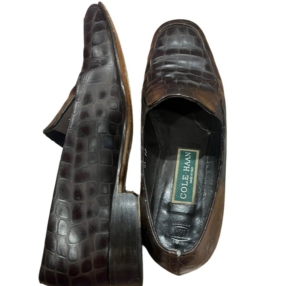 Cole Haan Bown Womens Crocodile Print Loafers Flat Leather Size 7 B - Picture 6 of 9